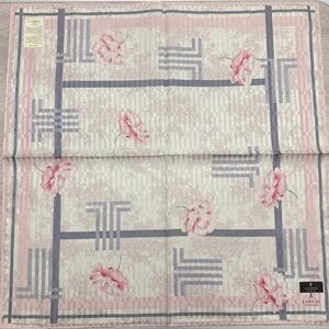 Lanvin Pink and Gray Floral Silk cotton Scarf
